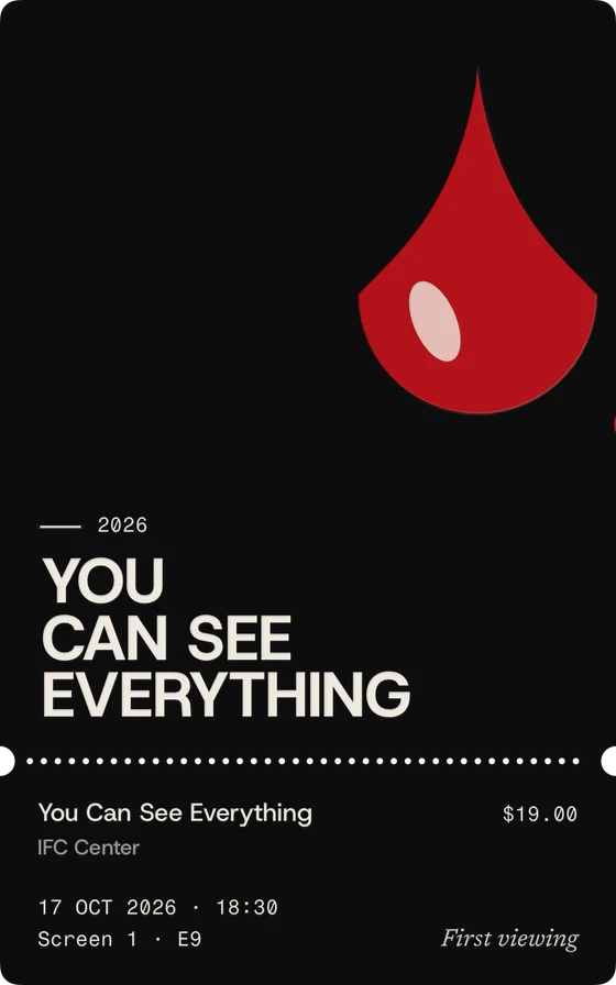 You Can See Everything: a drop of blood on black.