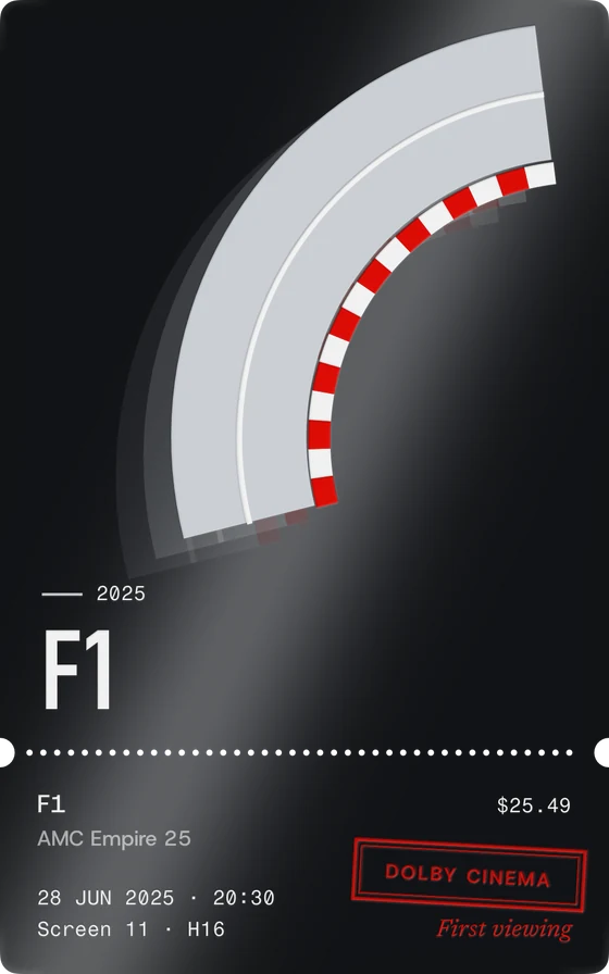 F1: a circuit’s corner with red and white kerbs.