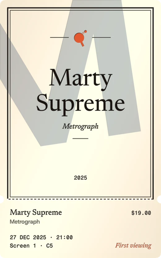 Marty Supreme, letterpress.
